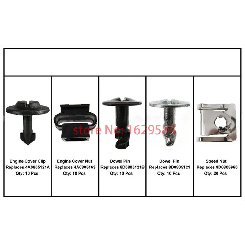 

60 Pcs Engine Protection Pan Hardware Kit Pin Clip Nut Replaces 4A0805121,4A0805163,8D0805121B, 8D0805121,8D0805960