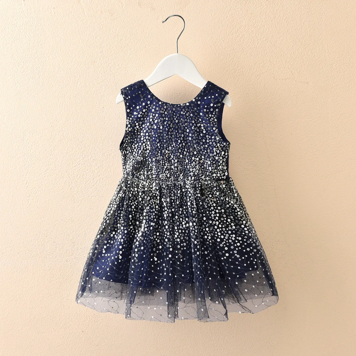 Hot Sale!summer Girls New Korean Dress Children's Mesh Beads Stitching Vest Princess Kids Sleeveless Evening Party | Детская одежда