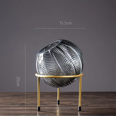 GR 20cm Сертифицированное украшение для стеклянной вазы, сферическая стеклянная ваза, украшение для гостиной, Цветочная ваза для украшения hoom, scindapsus, контейнер - Цвет: GR 20cm