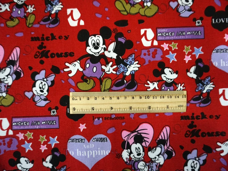 90*145 см мультфильм Мышь Diy ручной работы ткань холст для пэчворка Ткань Домашний