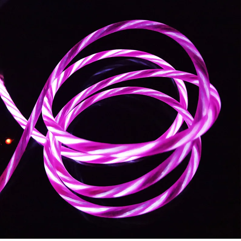 pink color Кабель для быстрой зарядки для Xiaomi Mi 5 Oneplus 6 usb type-C, светодиодный кабель usb type C для samsung Galaxy S9 S8 Note 8 Plus - Тип штекера: pink color
