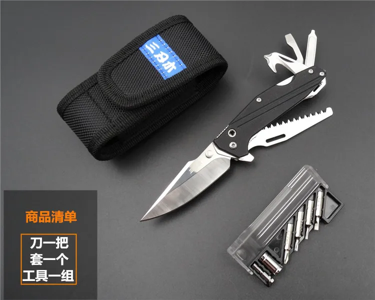 Sanrenmu 7116 Открытый EDC карманный нож с многофункциональным инструментом пила режущий ремень Стекло Выключатель отвертка бит и нейлоновая оболочка