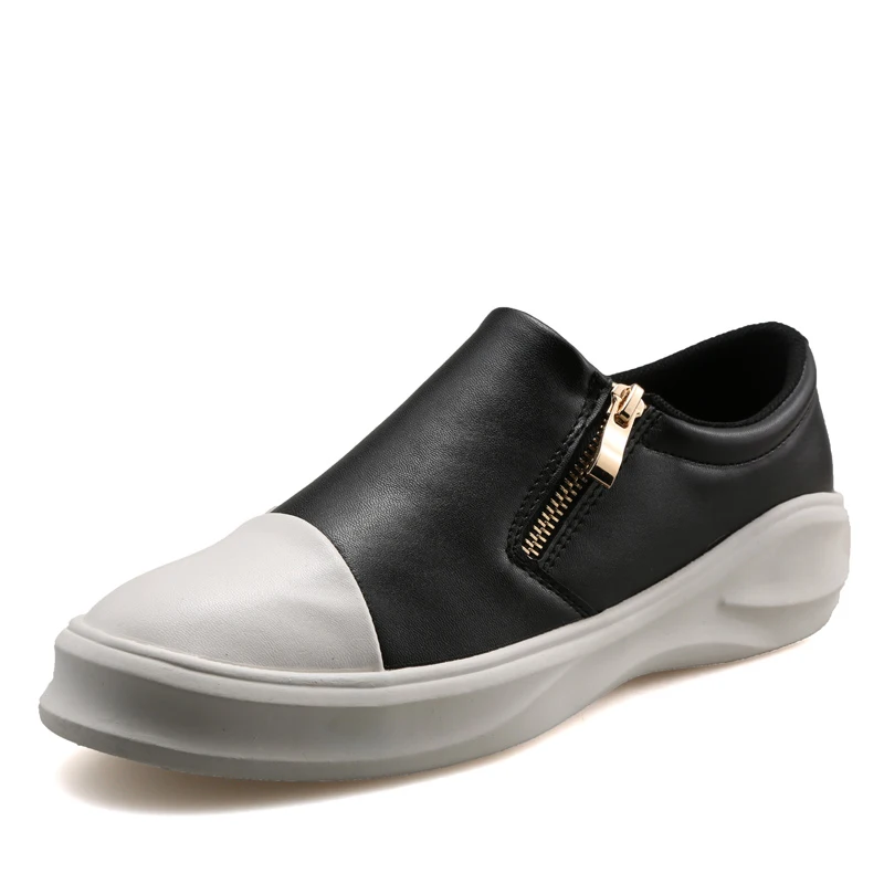 Thestron Casual Shoes Men Brand Slip-On Black White Moccasins Loafers Leather Male Footwear 2018 Big Size 45 Quality | Обувь