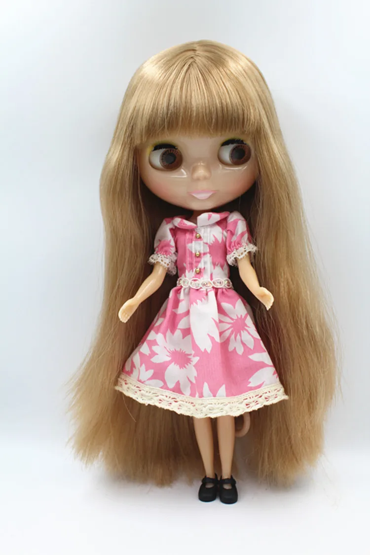 Blygirl кукла светло-золотые прямые волосы Blyth Кукла тело мода может переделать макияж Модная Кукла с яркой кожей 30 см 1/6