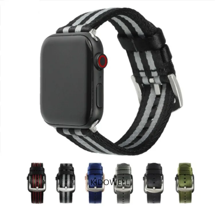 6 видов цветов тканые нейлон мягкие замена ремешок для Apple Watch Series4/3/2/1 классической пряжкой 42 мм 38 мм ремешок для iwatch Группа