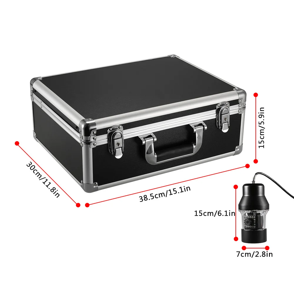 China factory underwater camera CCTV fish finder camera 18pccs led lights 360 rotation camera 7inch LCD monitor lithium battery