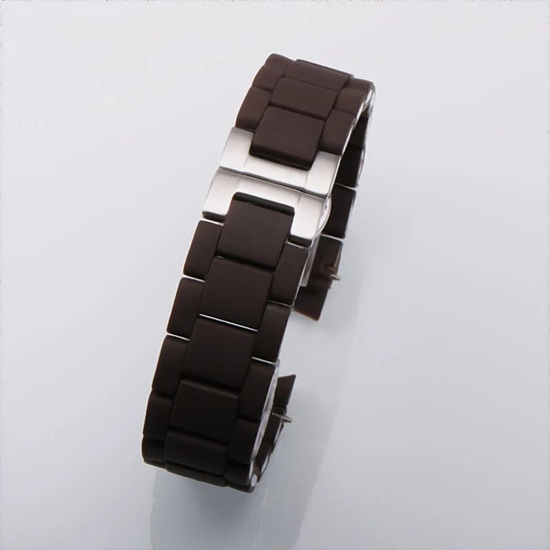 Ремешок для часов с srtap подходит для ARmani AR5909 5906 5890 5891 5921 5919 5920 5859 5867 5950 5868 для мужчин и женщин ремешок для часов - Цвет ремешка: brown-silver