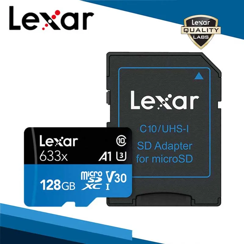 128GB Lexar 633x Micro SD карта 512 16 ГБ 32 ГБ 64 Гб 128 ГБ SDHC SDXC высокая скорость до Макс 95 м/с Flash Micro SD для GOPRO Drone - Емкость: 128GB