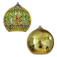 modern creative led hanging light personality design 3d colorful plated glass hotel pendant lamp mirror ball e27 hanging light