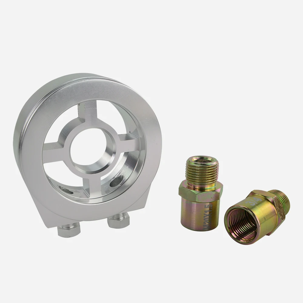 WLR RACING-M20X1.5 3/4-16 1/8 NPT алюминиевый гоночный масляный манометр масляный фильтр охладитель Сэндвич адаптер WLR6722 - Цвет: Серебристый