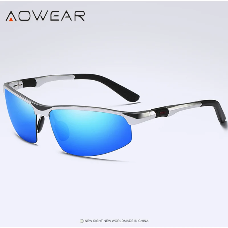 Новое поступление, мужские солнцезащитные очки AOWEAR, поляризационные, спортивные, солнцезащитные очки, мужские, UV400, антибликовые, для улицы, для вождения, зеркальные оттенки, для gafas