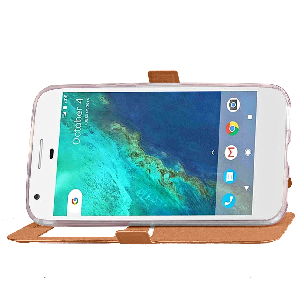 Чехол для мобильного телефона Google Pixel XL 5.5 &quotФлип Кожа PU ТПУ В виде ракушки окна