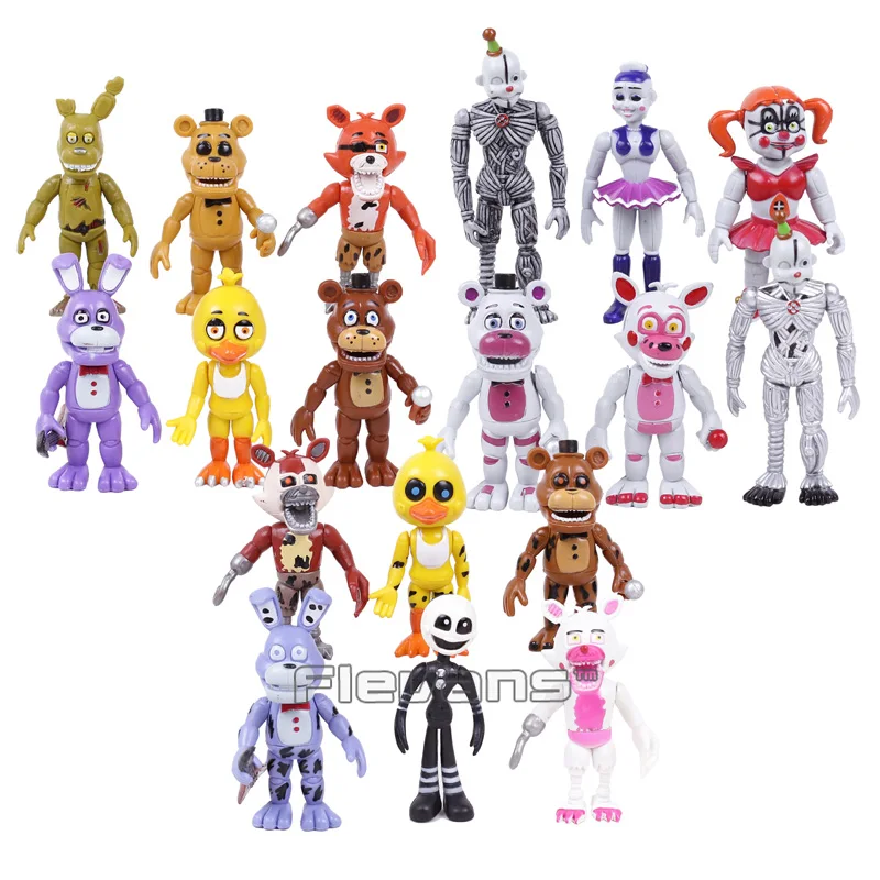 С рисунком персонажей из игры «пять ночей в Фредди» «Five Nights at Freddy's», «пять ночей, бонии, Фокси» из мультфильма для мальчика, Freddy Fazbear медведь игрушки ПВХ Фигурки 18 шт./компл