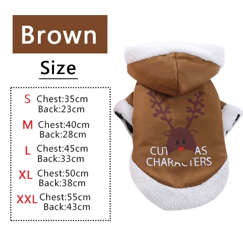 Brown HOOPET собака кошка осень зима Рождество две ноги одежда пальто комбинезон, костюм теплая куртка - Цвет: Brown