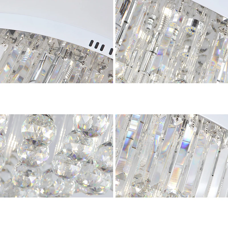 Простая светодиодная круглая теплая хрустальная лампа в стиле постмодерн для