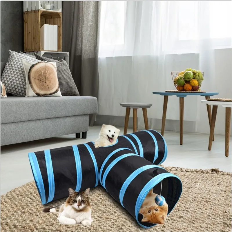 &quotT&quot Забавный туннель для домашних животных кошачий игровой коричневый