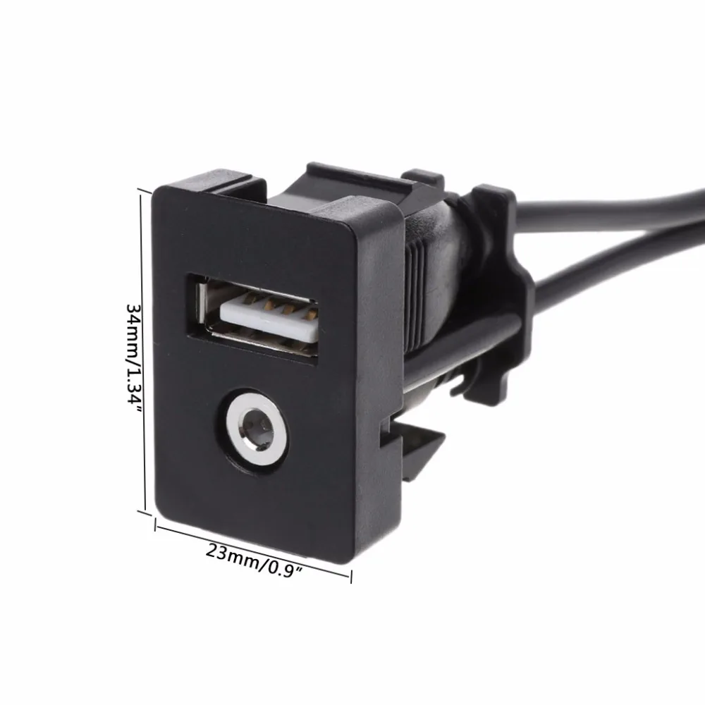 1 м автомобильный 3,5 мм AUX USB порт Удлинительный кабель панель USB разъем для наушников переходник для крепления C45