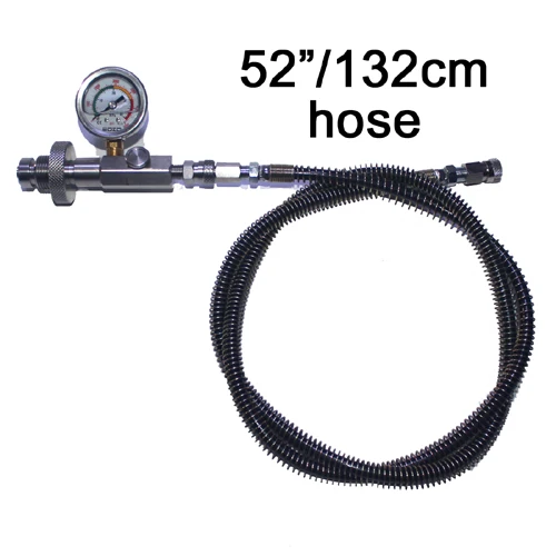52inch black hose Пейнтбол страйкбол PCP стрельба HPA и акваланга пневматическая станция адаптер HPA DIN клапан с 10 ''24" 3" нержавеющая плетеный шланг - Цвет: 52inch black hose