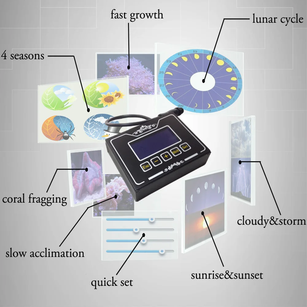 PopBloom светодиодный светильник для аквариума морского ing коралловый риф таймер
