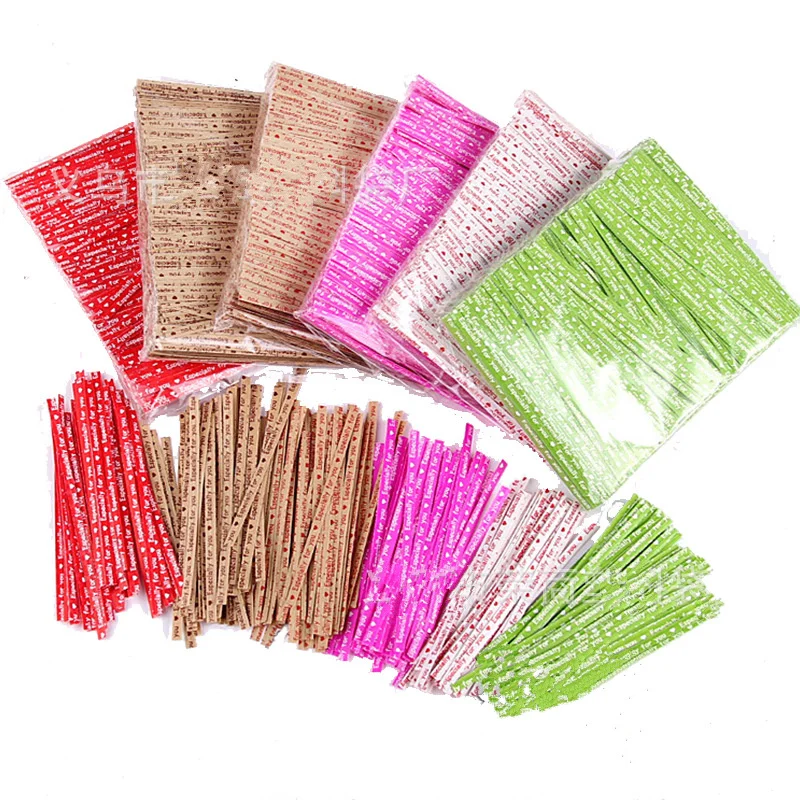 

700 Metallic twist ties baking bag rope for cookie bread lollipop Chocolate Sweet Popcorn seal Metallic wire Party Gift Packing