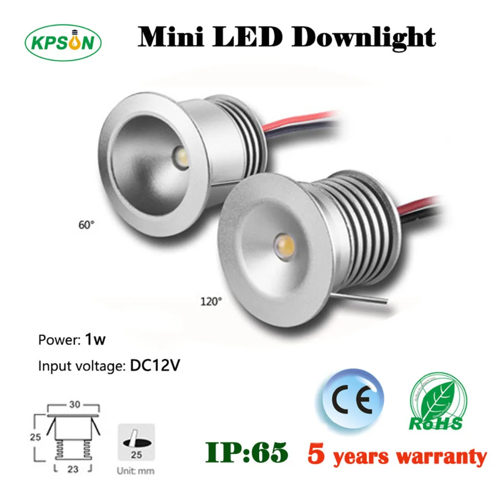 

1W Mini Led Spot Light, DC12V Input Cabinet Lamp, 25mm Cutout Ceiling Downlight, Beam Angle 60D/120D DIY Lighting 15pcs