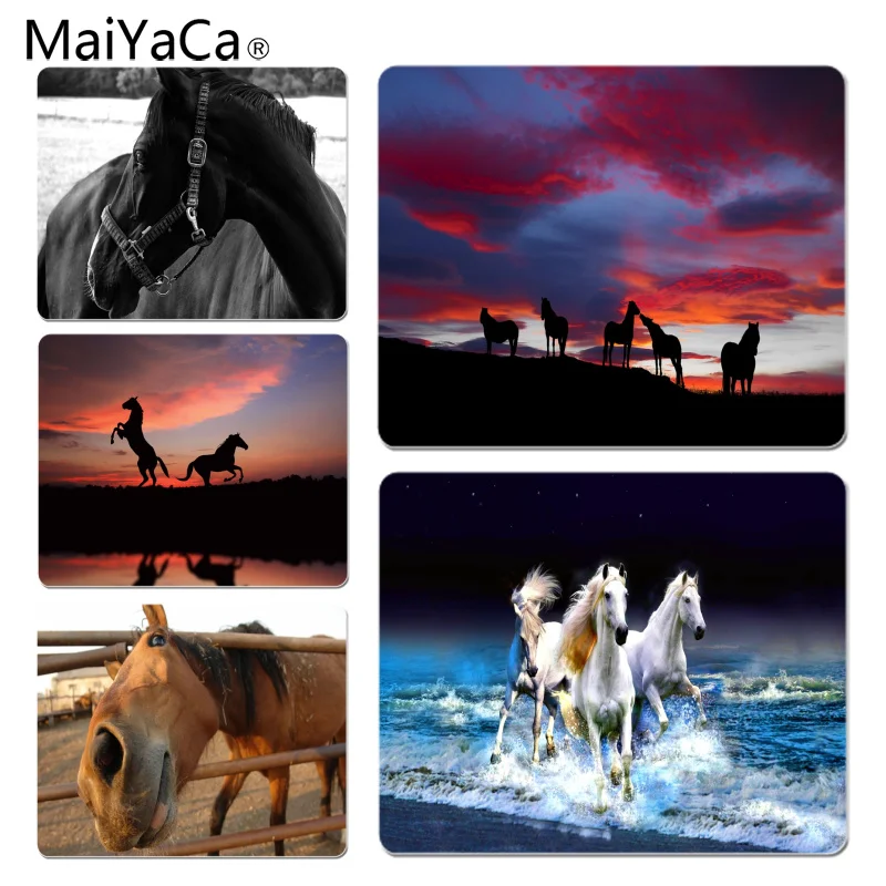 MaiYaCa Смешные лошади обои силиконовый коврик для мыши Размер игры для 180x220x2 мм и 250x290x2 мм маленький коврик для мыши