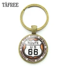 TAFREE шоссе 66 США Route Signs модные брелоки металлическая подвеска для автомобильных ключей лучший друг ювелирные изделия UR08