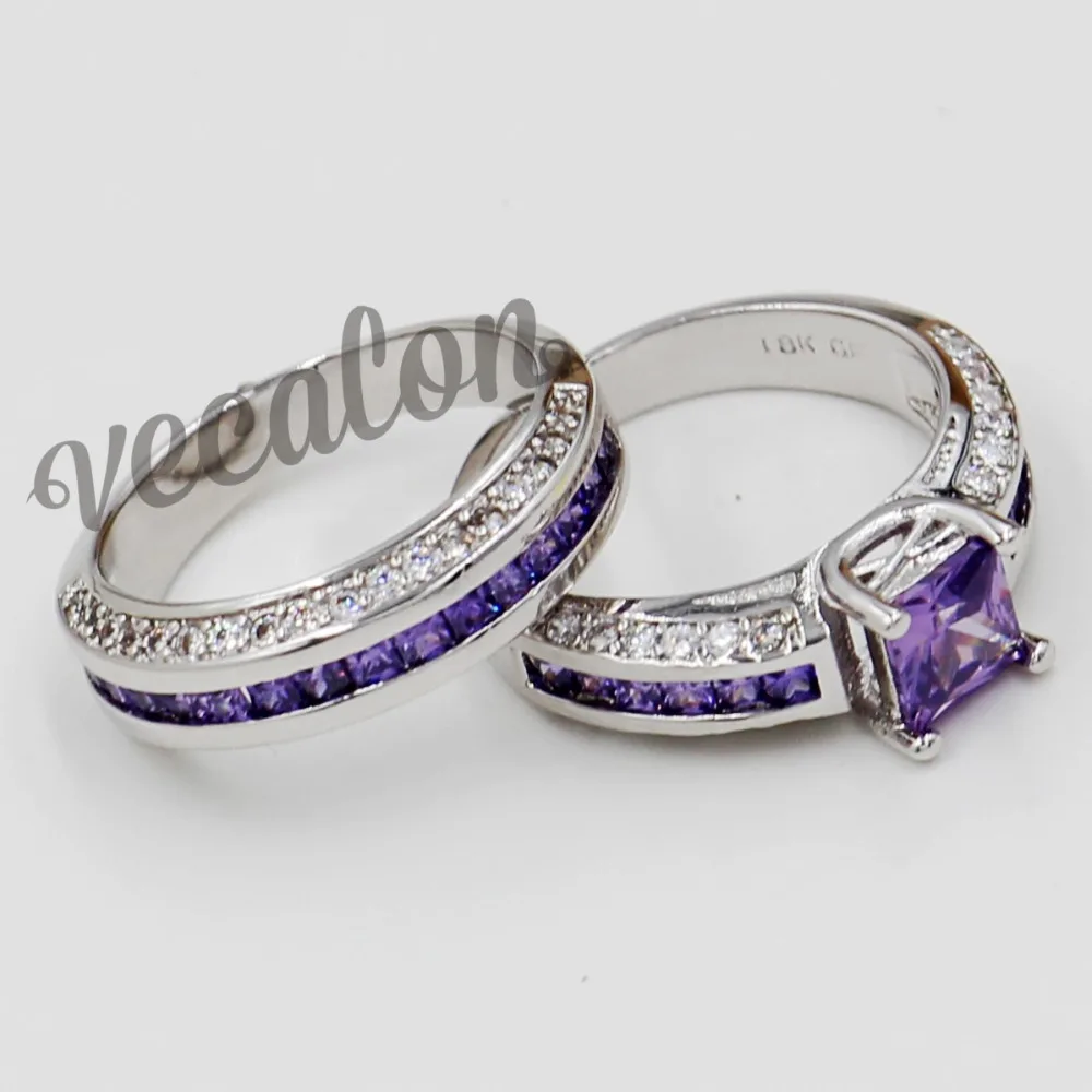 Женское Обручальное Кольцо Vecalon обручальное кольцо из белого золота с фианитом