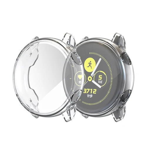 Защитный чехол для samsung galaxy watch active 2 ультра-тонкий мягкий силиконовый Full HD Экран Защитная крышка galaxy Активный 40/44 мм - Цвет: Transparent