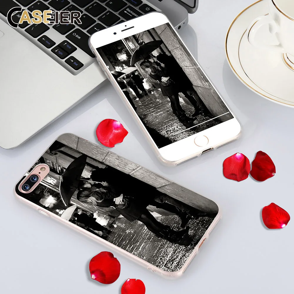 CASEIER Арт Принт для iPhone 6 6s 7 8 plus X Мягкая TPU Подгонянные печати дизайн логотипа