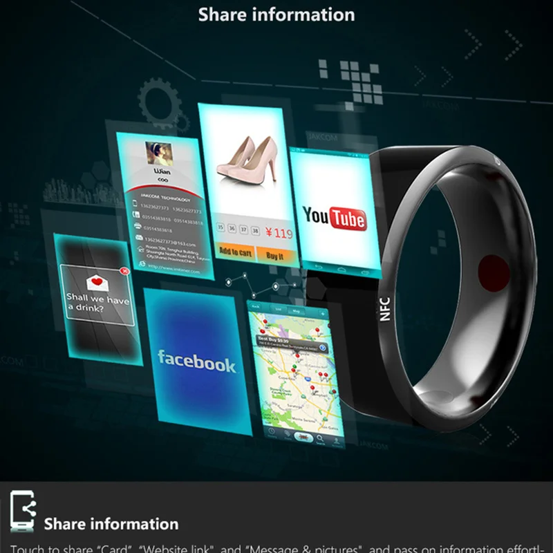 Смарт-кольцо NFC водонепроницаемый износ Волшебный палец NFC-кольцо для Samsung Huawei Xiaomi