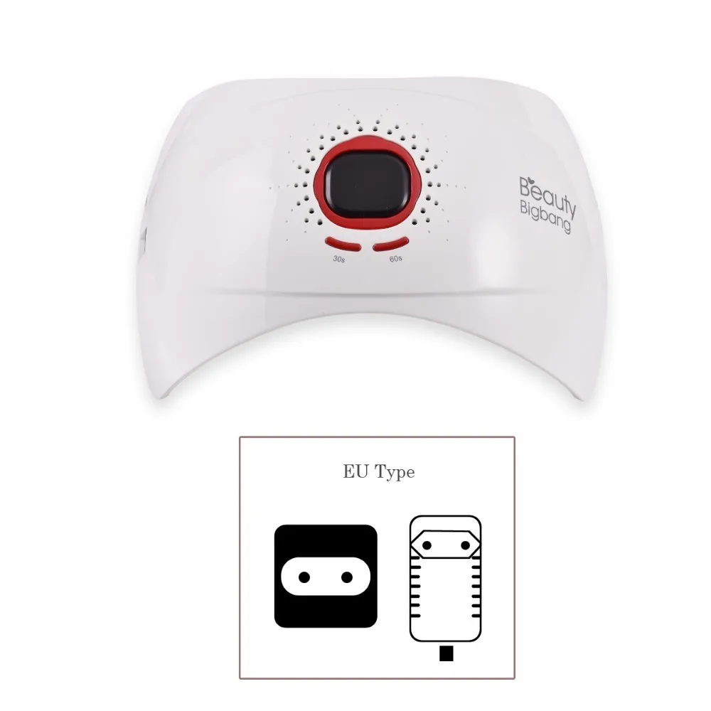 EU plug BeautyBigBang 48 Вт Светодиодная УФ-лампа для ногтей 18 светодиодный s Сушилка для ногтей для всех гелей с 30 s/60 s/99 s таймер лампа для ЖК-дисплея для дома или салона - Цвет: EU plug
