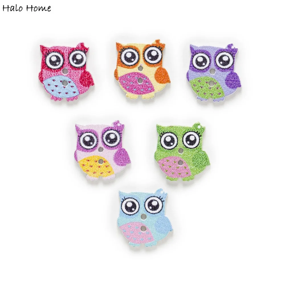 30 шт. деревянные пуговицы в виде сов для шитье/одежда повязка на голову ручной