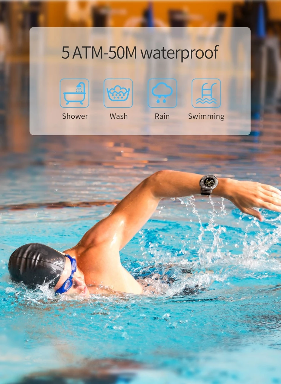 LOKMAT мужские спортивные Смарт-часы с Bluetooth, водонепроницаемые, IP68, Поддержка вызовов и SMS, напоминание, Смарт-часы для android и iphone