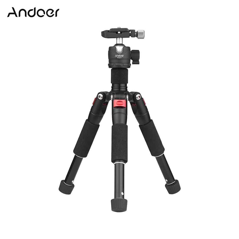 

Andoer K521 Портативный штатив монопод 5-секционный Телескопический штатив из алюминиевого сплава с мини шаровой головкой для цифровой зеркальн...
