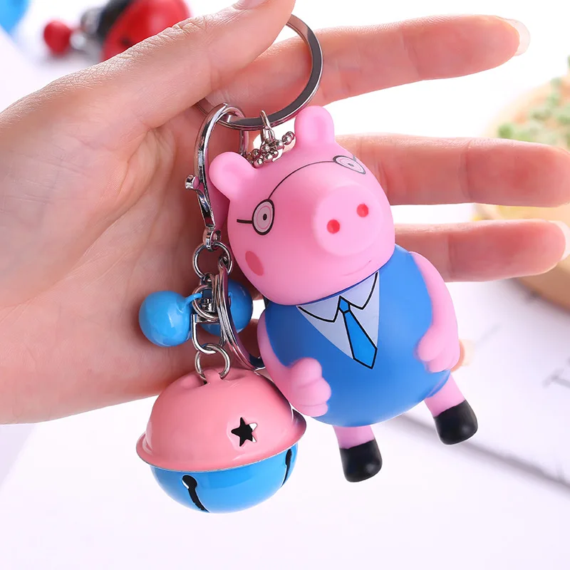 Peppa pig Популярная игрушка Копилка колокольчик-брелок Подвеска Милая свинка