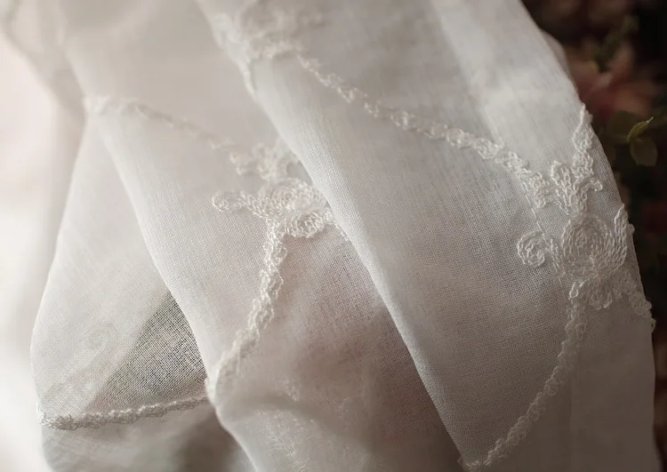 Вышитые белая пряжа Tulles для гостиной столовой спальни современный простой плед