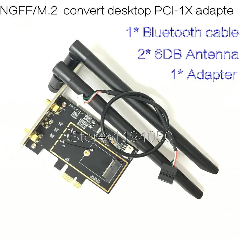 Pci e PCI Express 1x Настольный конвертер с 2 антеннами 6 дБи для Intel 9260NGW 8260 7260 PCIe NGFF M.2 Wi Fi