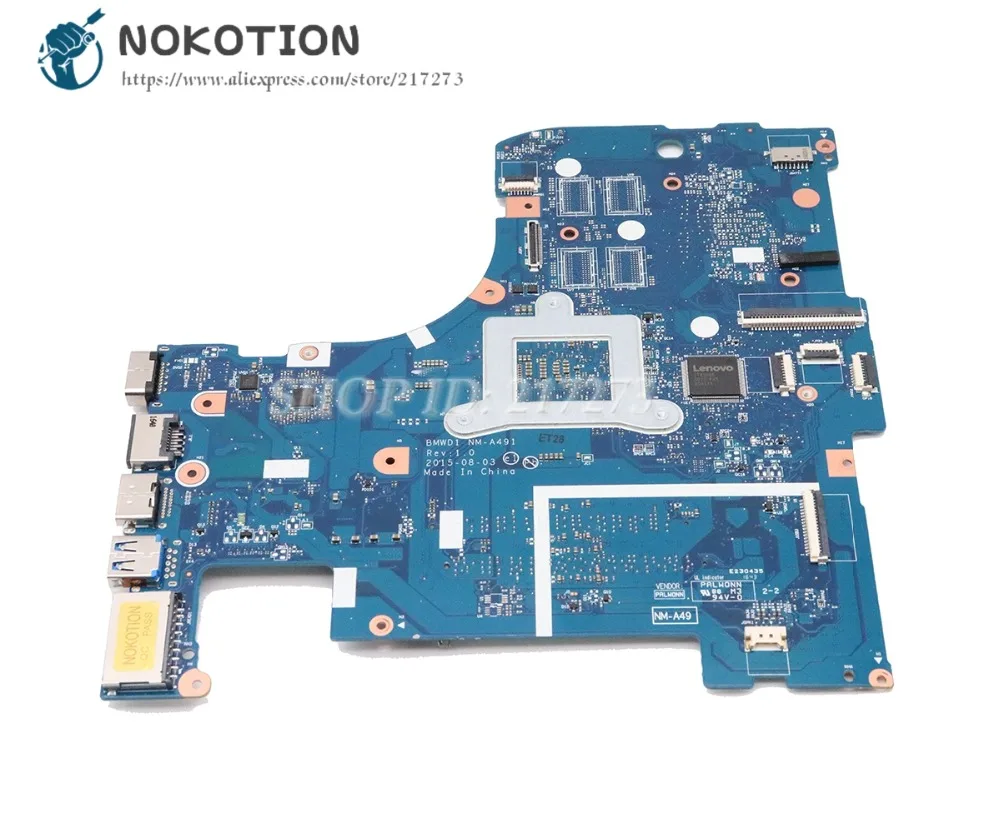 NOKOTION 5B20K61885 BMWD1 NM-A491 материнская плата для ноутбука Lenovo 300-17ISK основная SR2EY I5-6200U CPU