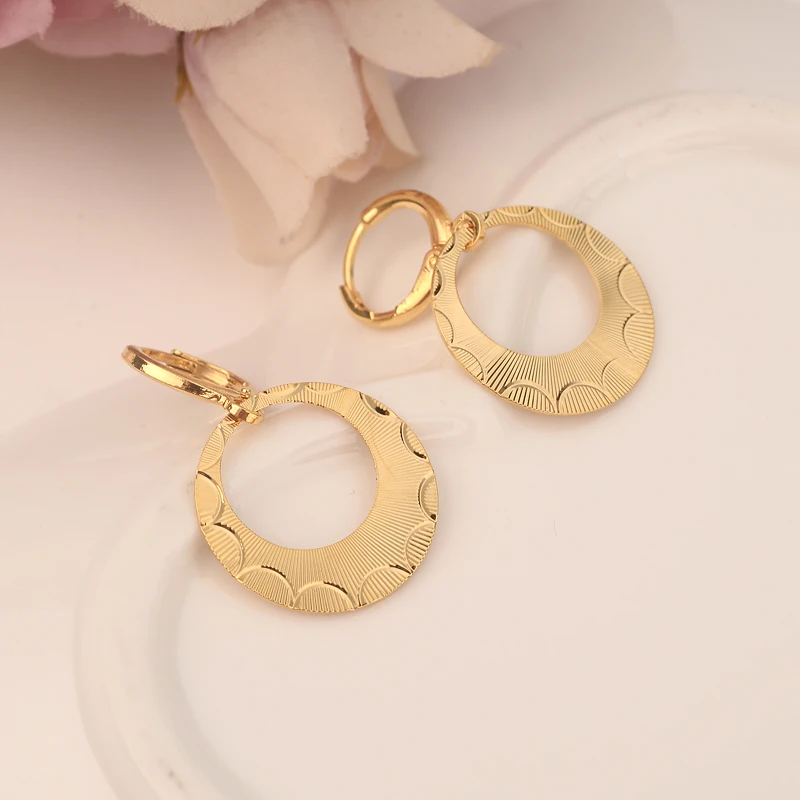 gold circle round pendant dropearring Ethiopian/Nigeria/Kenya /Ghana Gold color Dubai african Arab Jewelry Mom kid Gifts | Украшения и