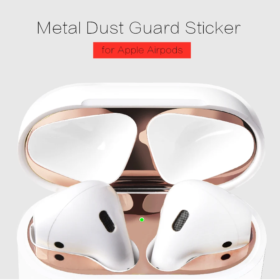 

Металлическая Пылезащитная наклейка для Apple AirPods ультратонкая Защитная Наклейка Пыленепроницаемая Защита кожи для AirPods чехол Аксессуары