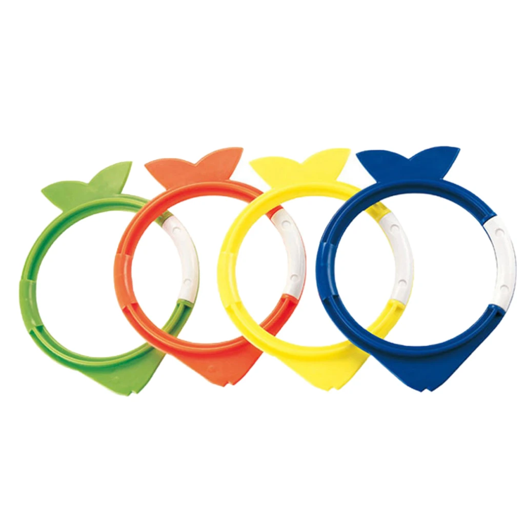 4 PCS Swimming Diving Toys Pool Fun Rings for Kids Game Set in Total Ring Fish Shaped Water Sport Swim | Спорт и развлечения
