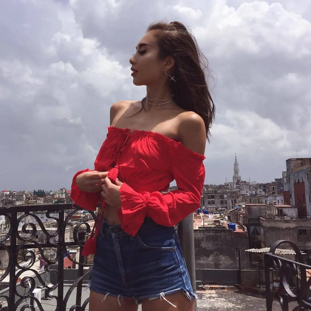 Забавная оранжевая шифоновая блузка с длинным рукавом рубашка женские топы бохо