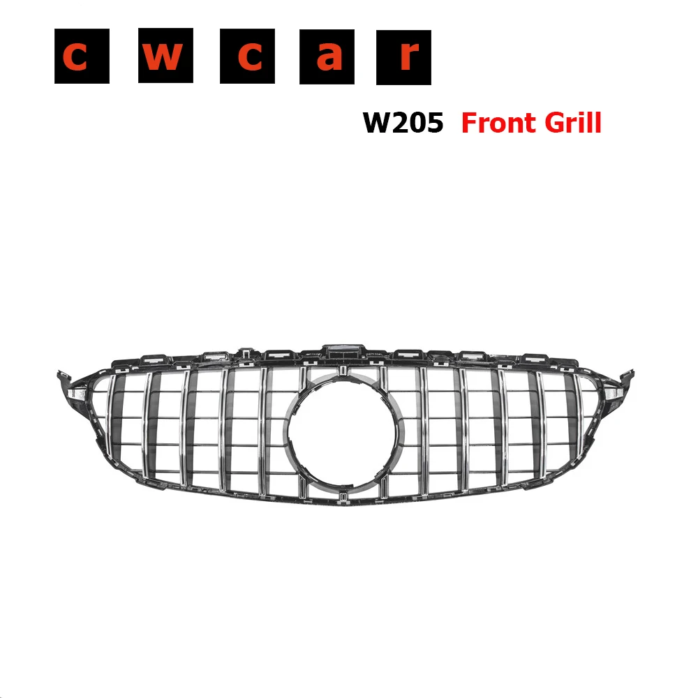

Передняя решетка для W205 GT AMG GTR, передняя решетка GT R, решетка для Mercedes Benz W205 c200 c250 c300 2015 + передний бампер, передняя решетка