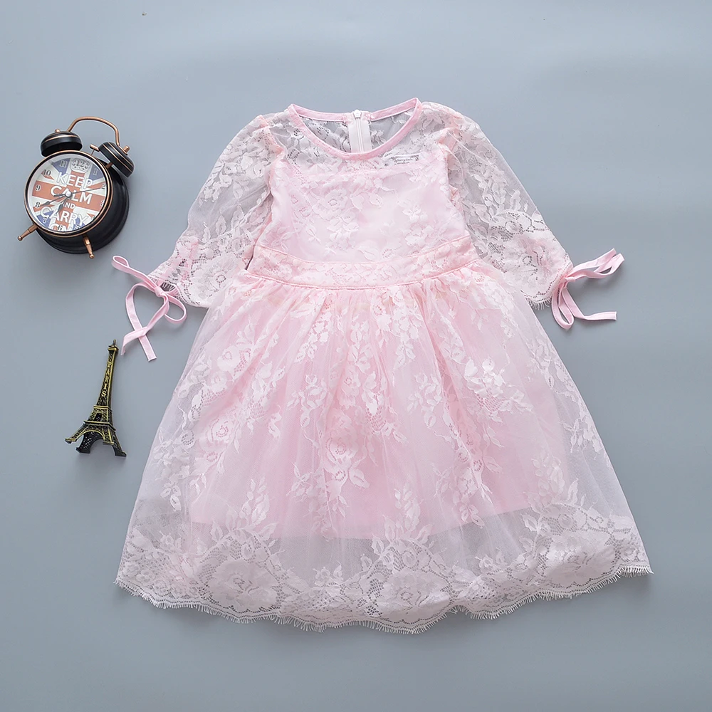 Princess 2019 Summer girls dress with sheer lace top tutu Korean style celebrity children kids clothes For Age 2-7T | Детская одежда и