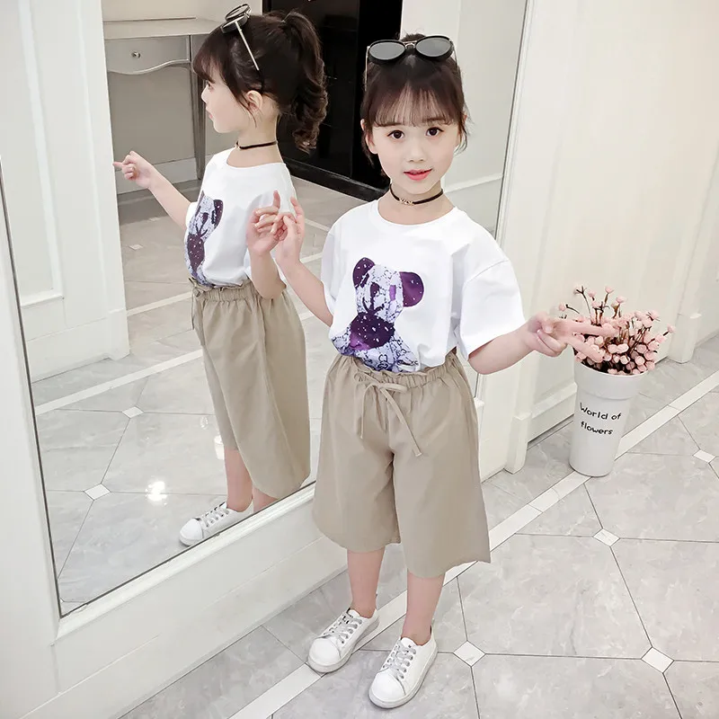 

JMFFY Summer Baby Girls Candy Color Short Sleeved Kids T-Shirt Cotton Clothes Tops New 2019 Children Clothing Girl Shirts 4-15T