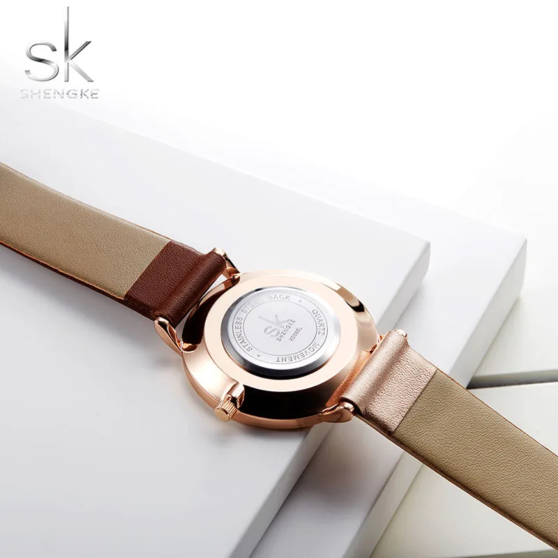 Shengke Винтаж женские наручные часы кожаные необычные relojes para mujer relogio feminino|Женские