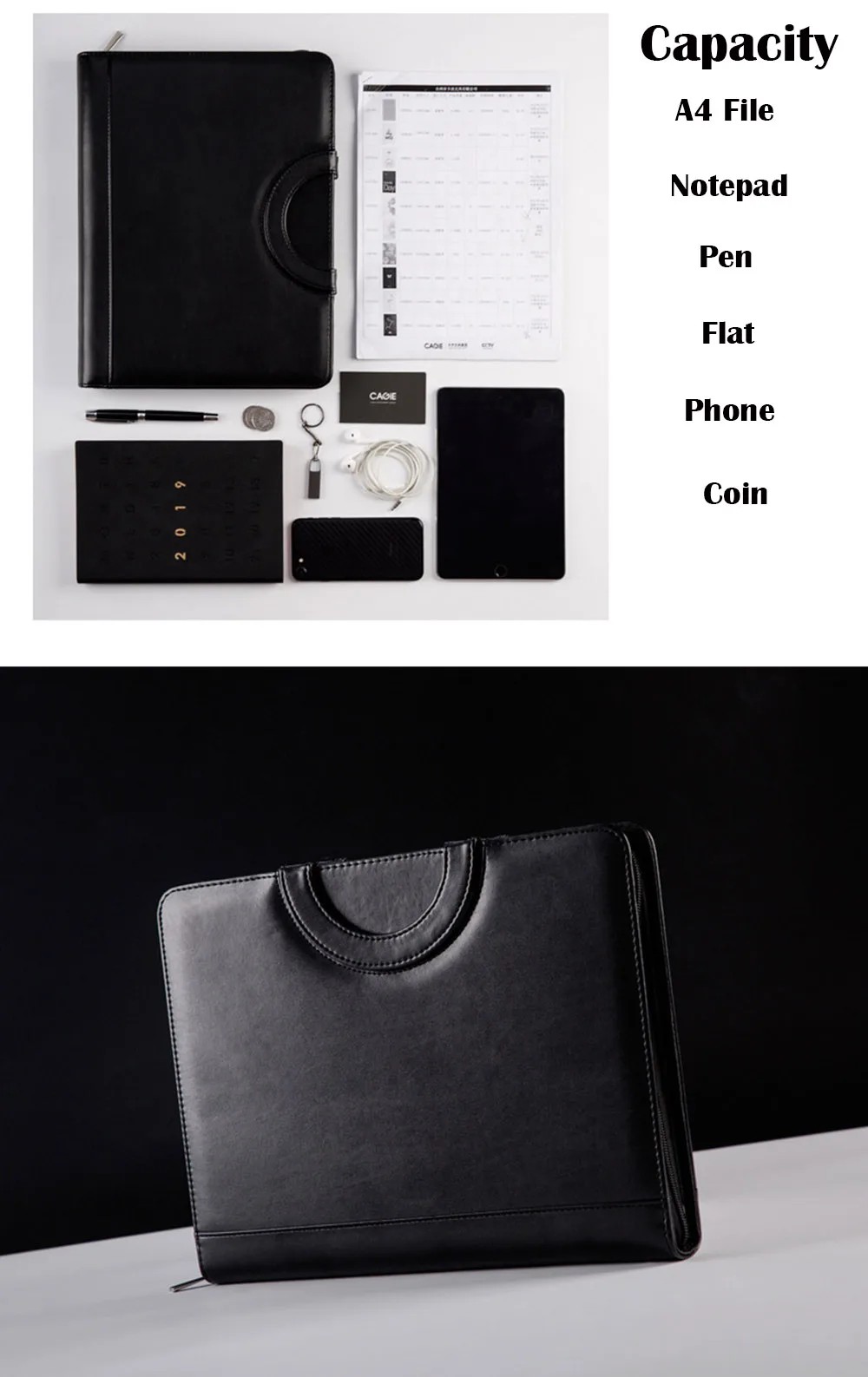 Fichario Binder A4 папка для документов чехол для менеджера Padfolio бизнес офисный Органайзер держатель для шкафа на молнии портфель сумка