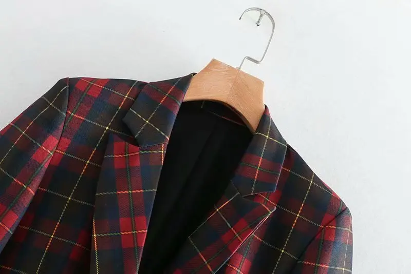 Для женщин Винтаж Англия Стиль плед печати повседневное тонкий кимоно Блейзер