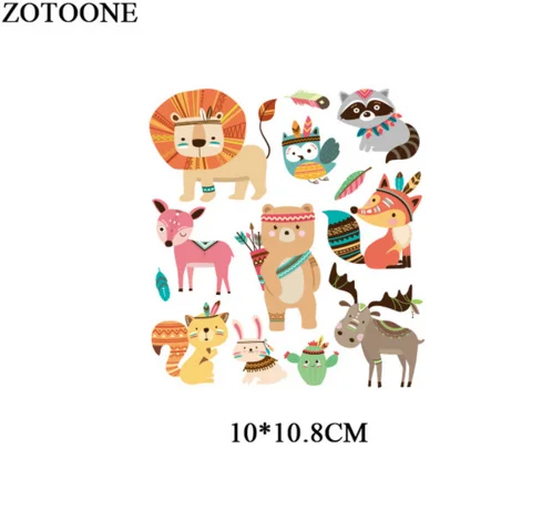 ZOTOONE/милые Мультяшные заплатки в виде животных для одежды с утюгом для поделок, аксессуары, украшение, принт на футболке, джинсы для детей